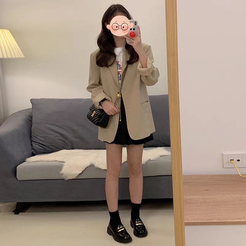 High-End Korean-Style British-Style Khaki Suit Jacket