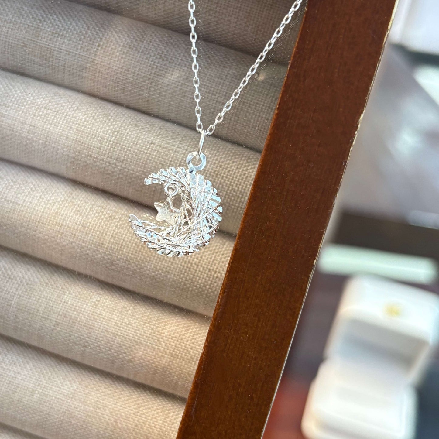 1pc 999 Sterling Silver Moon And Star Necklace, Delicate Style, Perfect For Daily Wear And Valentine's Gift