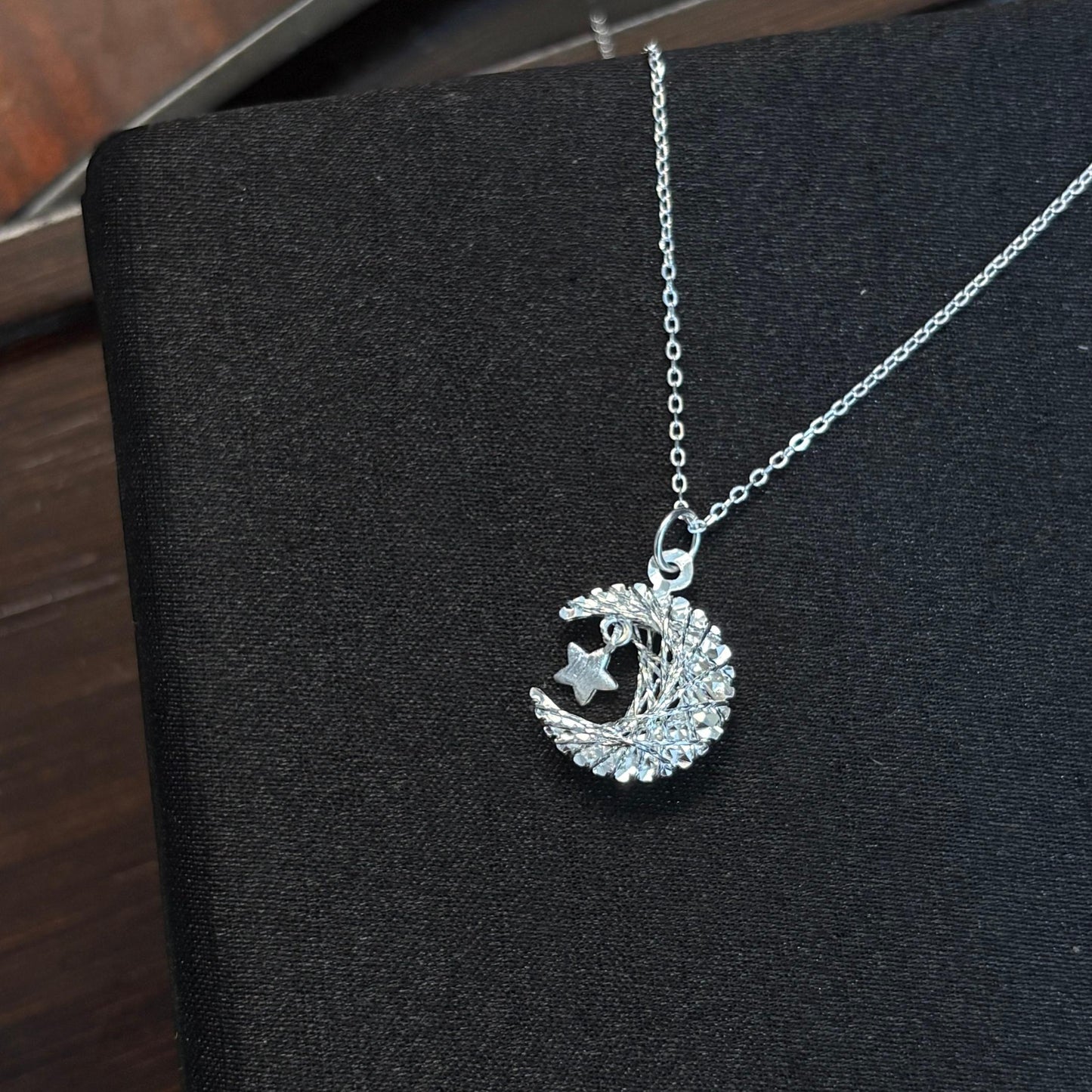 1pc 999 Sterling Silver Moon And Star Necklace, Delicate Style, Perfect For Daily Wear And Valentine's Gift